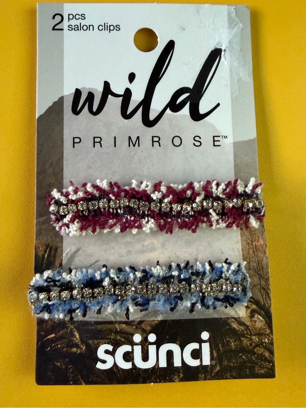 scunci Wild Primrose Jeweled Tweed Clips 2 piece